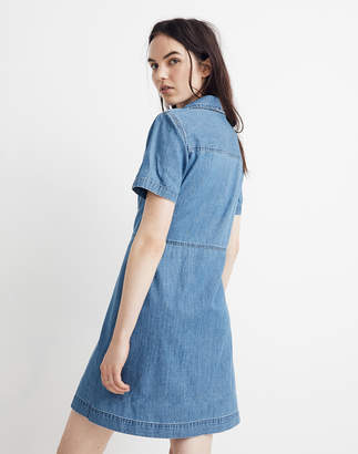 Madewell Denim Waisted Shirtdress in Penview Wash