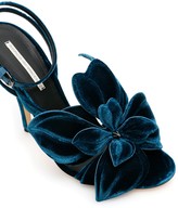 Thumbnail for your product : Marco De Vincenzo Velvet Sandals With Flower