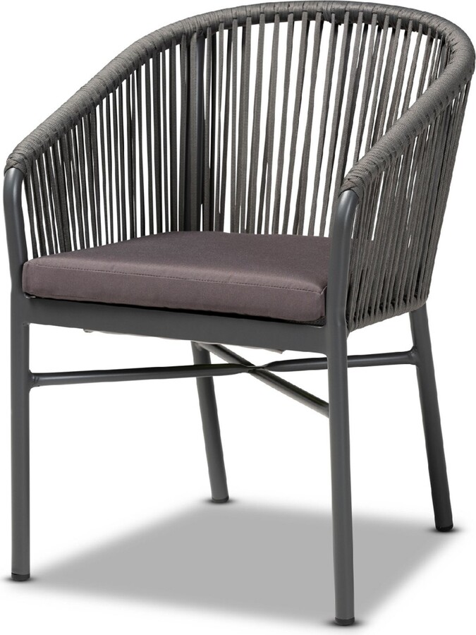 Baxton Studio Closeout Marcus Modern and Contemporary Rope and Metal Outdoor Dining Chair