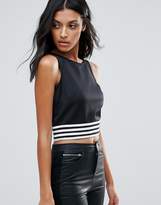 Thumbnail for your product : Girls On Film Crop Top With Stripe Detail