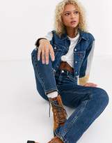 Thumbnail for your product : Levi's crop denim trucker jacket in blue