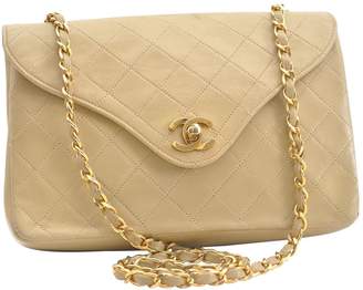 Chanel Vintage Beige Leather Handbag