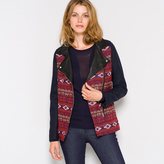Thumbnail for your product : Soft Grey Short Biker-Style Zip-Up Jacquard Coat