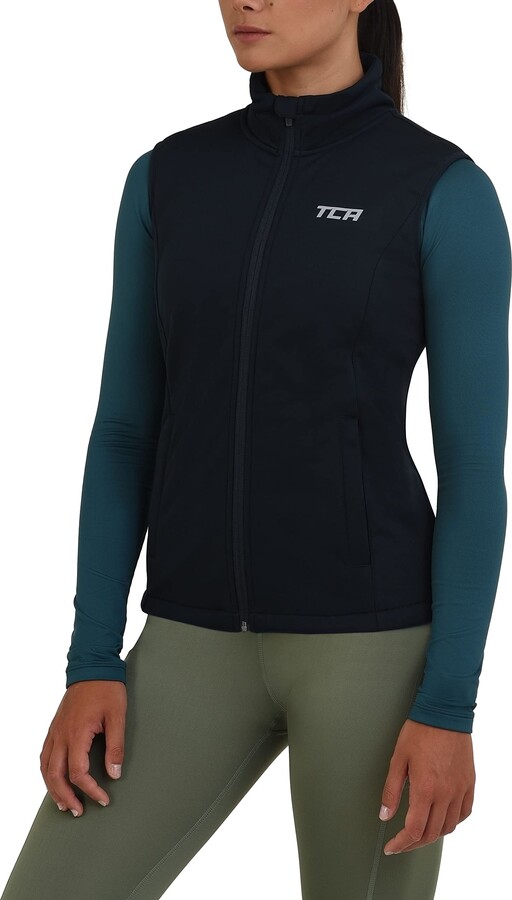 Tca Womens Black Running Gilet Hidden Support Tops ShopStyle UK