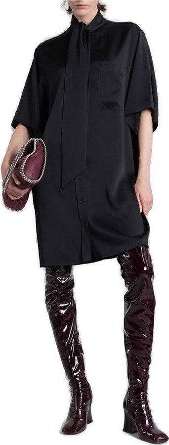 Stella McCartney Dhort-Sleeved Tie-Fastened Dress