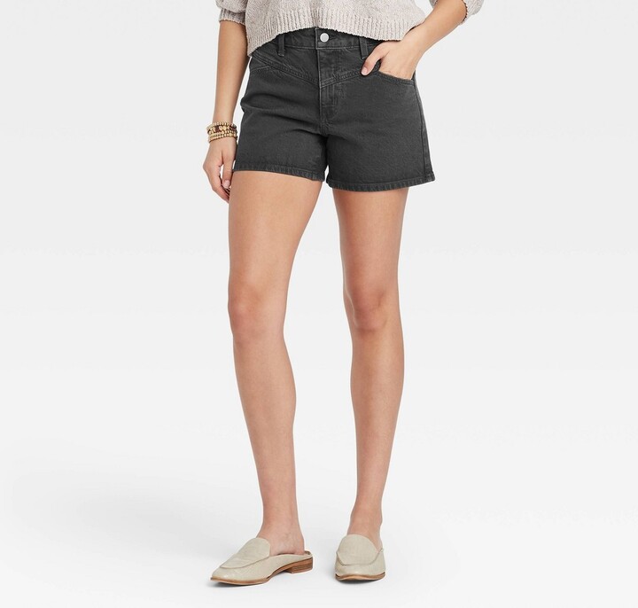 Universal Thread Women's HighRise Midi Jean Shorts Black 00 ShopStyle