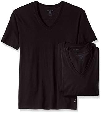Nautica mens 3-Pack Cotton V-Neck T-Shirt
