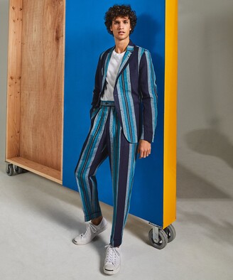 Todd Snyder Italian Linen Madison Suit in Indigo Blanket Stripe
