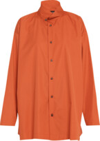 Thumbnail for your product : eskandar Slim A-Line Two Collar Shirt with Stepped Insert (Long Length)