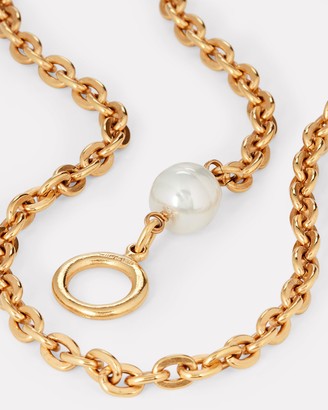 Ben-Amun Pearl Lariat Chain-Link Necklace