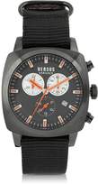 Thumbnail for your product : Versace Versus Riverdale Black Plate Stainless Steel and Canvas Strap Men's Watch