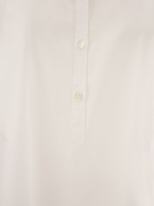 Woolrich Short-sleeved Blouse In Pure Cotton Poplin