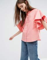 Thumbnail for your product : Weekday Frill Sleeve Shirt