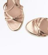 Thumbnail for your product : New Look Rose Gold Strappy Platform Espadrille Wedges