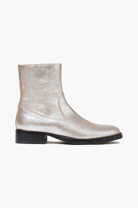 Ann Demeulemeester Metallic Brushed-leather Ankle Boots