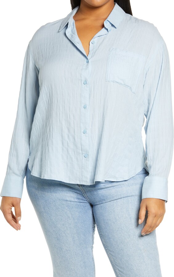 Treasure & Bond Breezy Boyfriend HighLow ButtonDown Shirt ShopStyle
