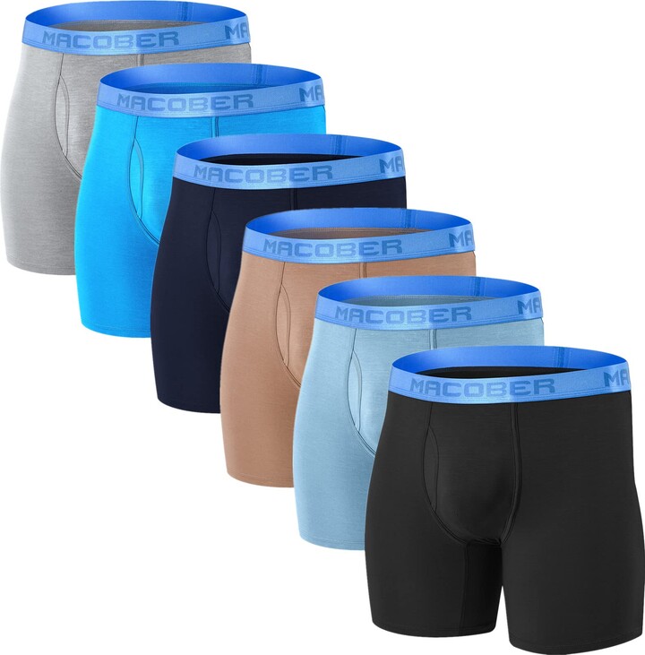 MACOBER Men's Big and Tall Underwear Cooling Breathable Bamboo No Ride