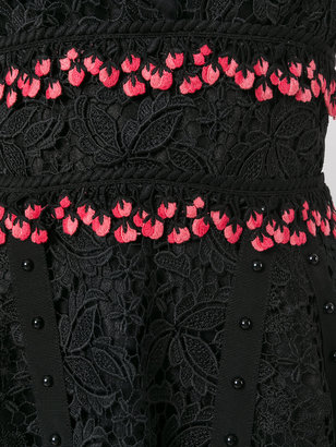Giamba embroidered sweetheart dress