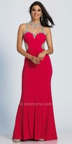 Thumbnail for your product : Dave and Johnny Illusion Sparkling Rhinestone Embellished Prom Dress