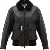 Thumbnail for your product : Golden Goose Erika Distressed Belted Leather Jacket - Womens - Brown