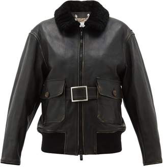Golden Goose Erika Distressed Belted Leather Jacket - Womens - Brown