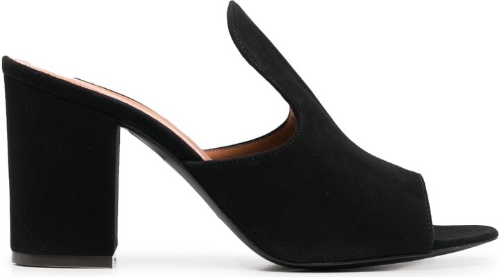 Chanel Black Suede Grosgrain Toe-Cap Pearl Embellished Heel Mules Leather  ref.612038 - Joli Closet