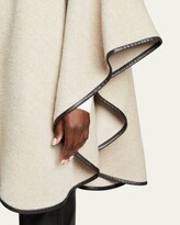 Thumbnail for your product : Sofia Cashmere Baby Alpaca Cape w/ Leather Trim