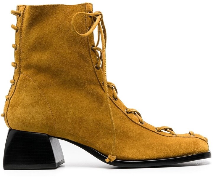 yellow suede boots