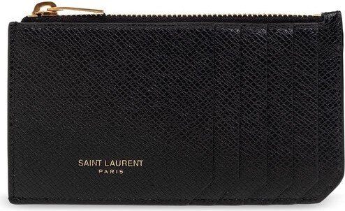 Saint Laurent Tiny Monogram Zipped Fragments Credit Card Case In Grained  Leather - ShopStyle Wallets