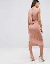 Thumbnail for your product : ASOS Slinky Two Piece Wrap Midi Bodycon Dress