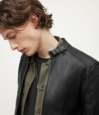 AllSaints Cora Leather Jacket | Size XS | Jet Black - ShopStyle