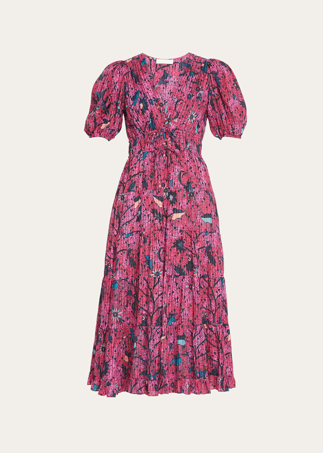 Ulla Johnson Thelma Tiered PuffSleeve Midi Dress ShopStyle