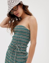 Thumbnail for your product : Wild Honey bandeau dress in shirred gingham
