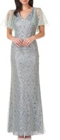 Thumbnail for your product : JS Collections Sequin Cape Sleeve A-Line Gown