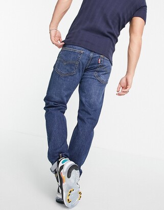Levi's 502 tapered fit hi-ball jeans in dark wash navy - ShopStyle