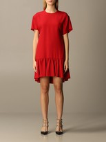 Thumbnail for your product : RED Valentino Short Dress In Satin With Flounce