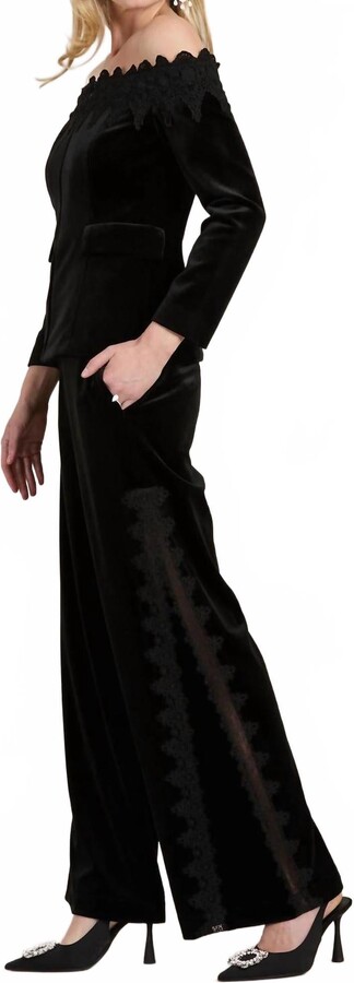 Tyler Boe Toby Velvet And Lace Pant In Black