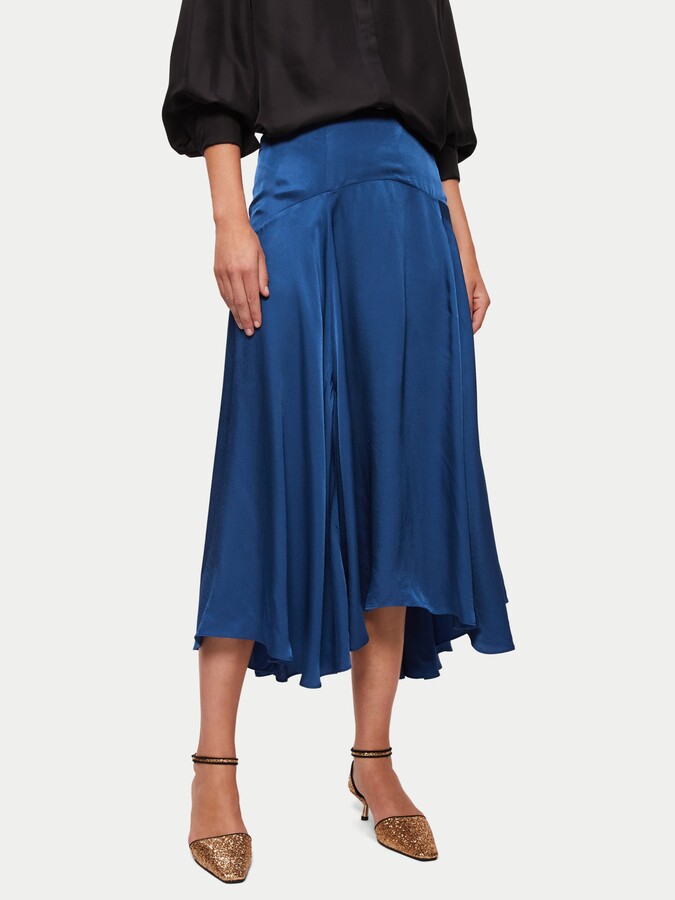 JigsawJigsaw Hammered Satin Midi Skirt ShopStyle