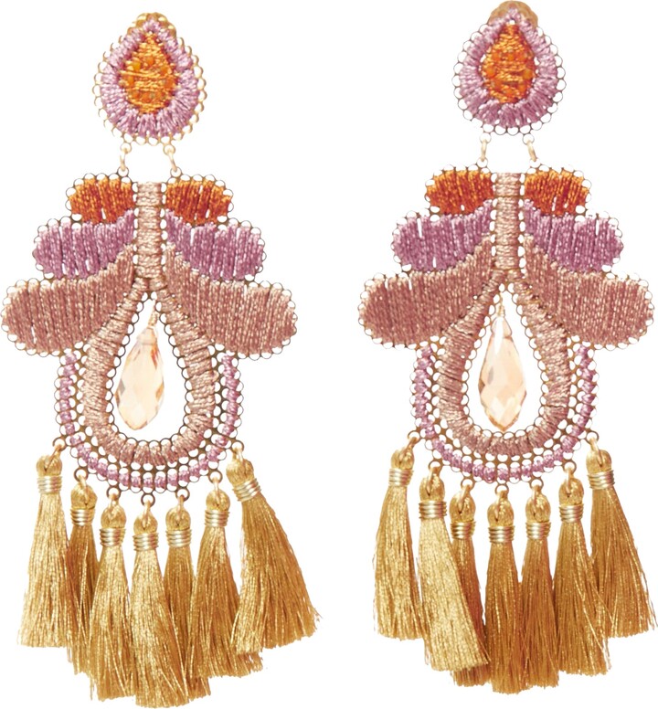 Mercedes Salazar Metallic Applique Clip On Earrings