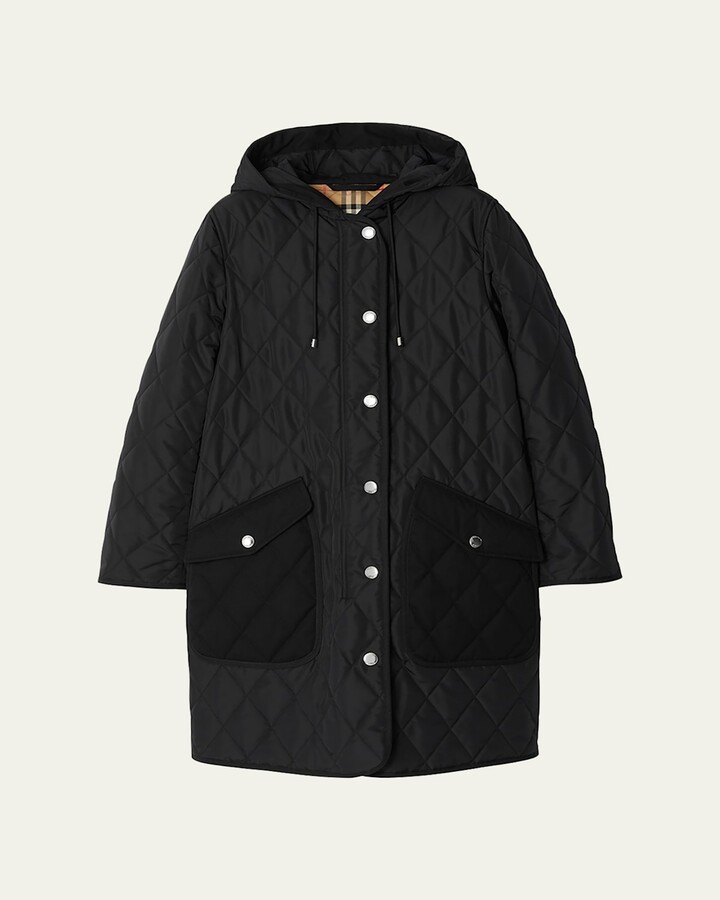 Burberry Roxby Quilted Top Coat with Hood