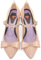 Thumbnail for your product : Gucci Pink Patent Sadie Spike Ballerina Flats