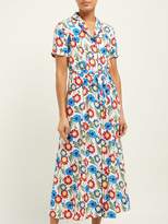 Thumbnail for your product : HVN Long Maria Sunflower-print Silk Midi Dress - Womens - Multi