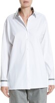 Thumbnail for your product : Lafayette 148 New York Jessie Crystal & Chain Trim Blouse