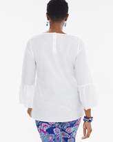 Thumbnail for your product : No Iron Cotton Bell-Sleeve Button-Back Top