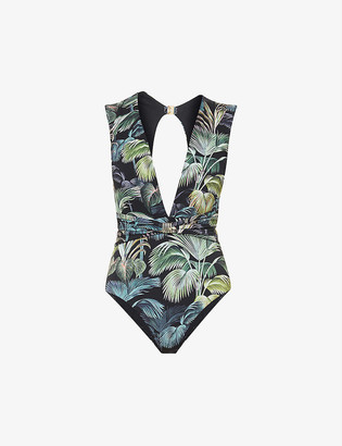Jets Evoke floral-print plunge-neck swimsuit