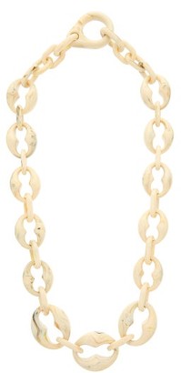Prada Marbled-resin Chain Necklace - Womens - White