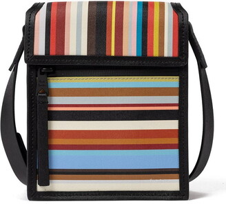 Paul Smith Black Leather 'Signature Stripe' Musette Bag - ShopStyle
