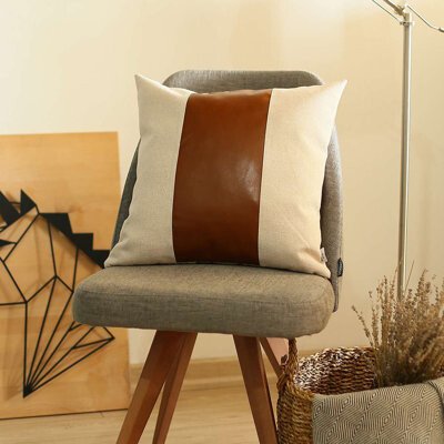 Mike&Co. New York Boho-Chic Decorative Square Faux Leather Pillow Cover