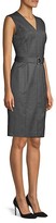 Thumbnail for your product : HUGO BOSS Decapolis Patterned Stretch Wool V-neck Shift Dress