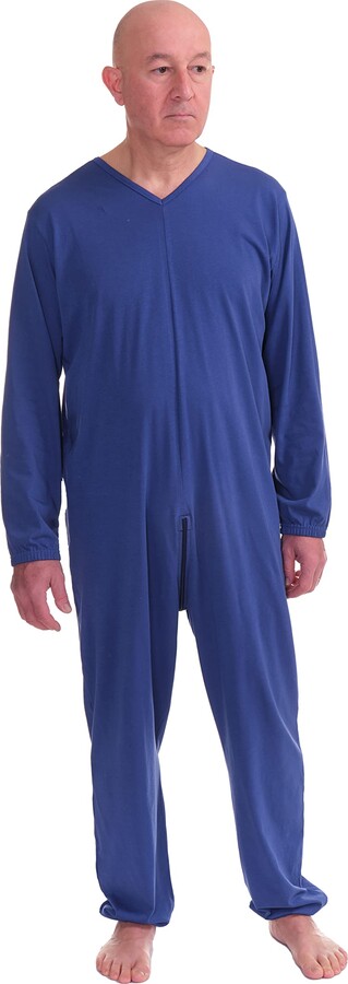 FERRUCCI COMFORT Geriatric pajamas for incontinence and Alzheimer with Zip  on the Back - 9078 ML PL - 100% Cotton - ShopStyle Pyjamas